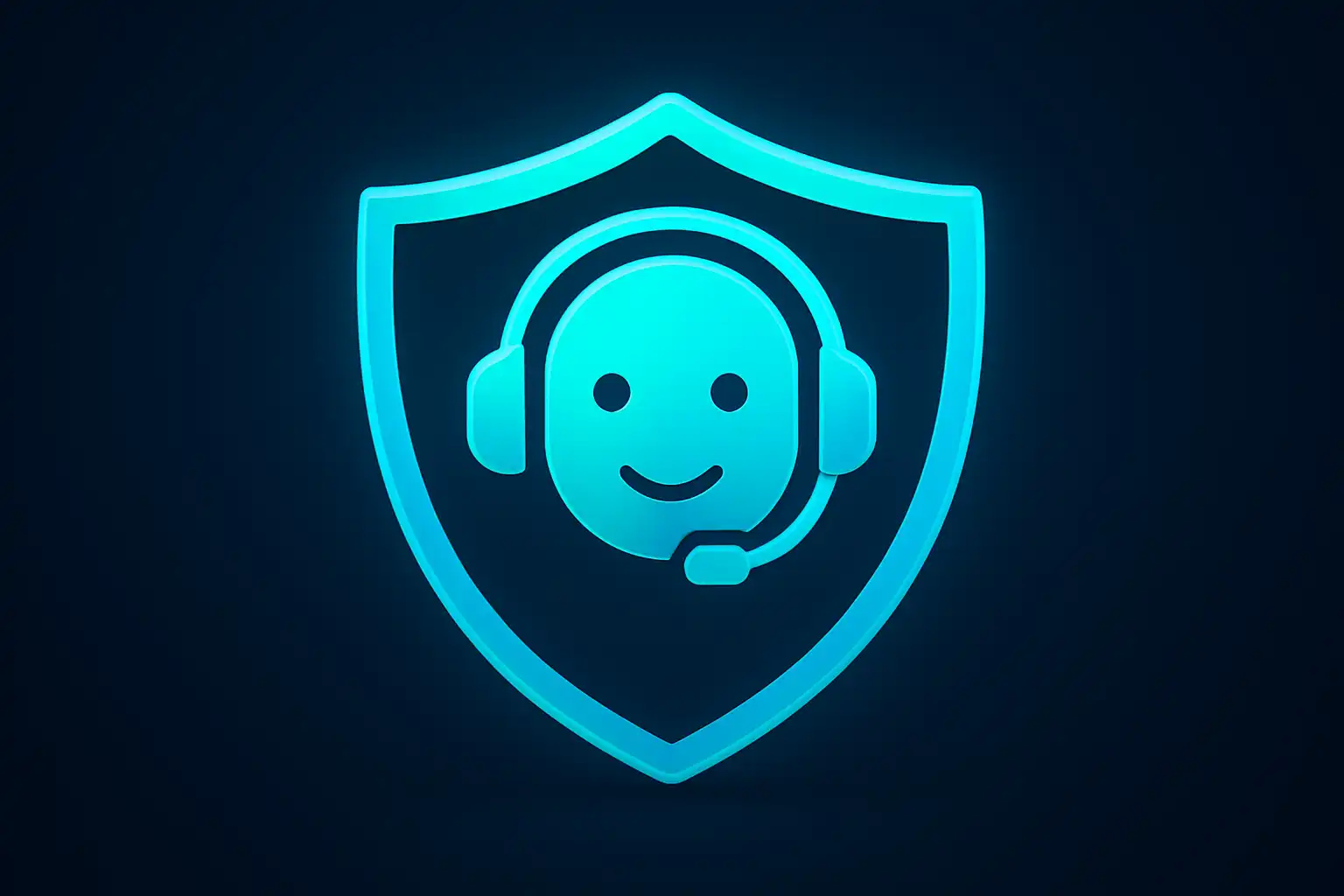 Citobet-Casino-Support-Team-Symbol mit sicherem Schild und türkisem Glanz als Zeichen für Vertrauen